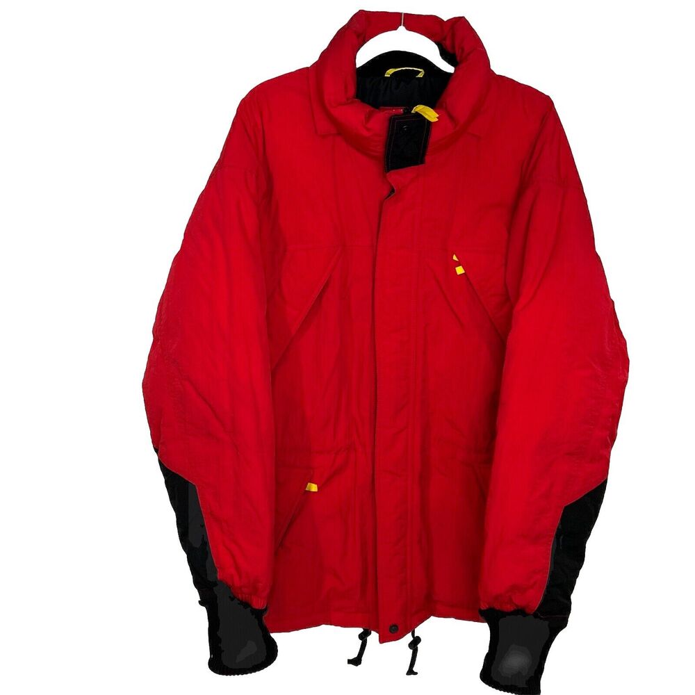 Vintage Marlboro Country Store Duck Down Parka Coat Jacket Size Large Red‎